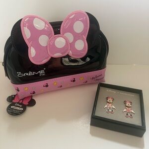The Crème Shop Minnie Mouse Cosmetic Bag and Disney x BaubleBar Earrings